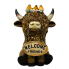 11" Hairy Cow w/ Flowers