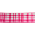 2.5" x10yd Gingham Ribbon- Hot Pink