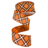 1.5" x 10yd Orange Plaid Ribbon