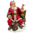 11" Resin Santa Sitting w/ Cardinals