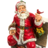 11" Resin Santa Sitting w/ Cardinals