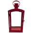 19" Distressed Red Metal Candle Lantern