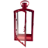 19" Distressed Red Metal Candle Lantern