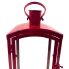 19" Distressed Red Metal Candle Lantern