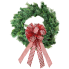 30" Pine Wreath w/ Candy Cane Striped Bow