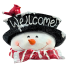 Resin Welcome Snowman Glow Head