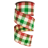 2.5" x 10yd Red Green Cream Christmas Plaid Ribbon