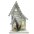 11" White Light-up House with Snow