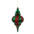 10" Green & Red Striped Ornament