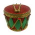 6" Red & Green Drum Ornament