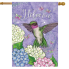 Hummingbird and Hydrangea House Flag