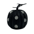 6" Black Glitter Pumpkin with White Polka Dots