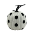 6" White Glitter Pumpkin with Black Polka Dots