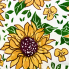 18" x 18" Sunflower Chair Pads 2pc