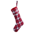 Red & White Plaid PomPom Stocking