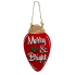 12" Merry & Bright Wooden Ornament