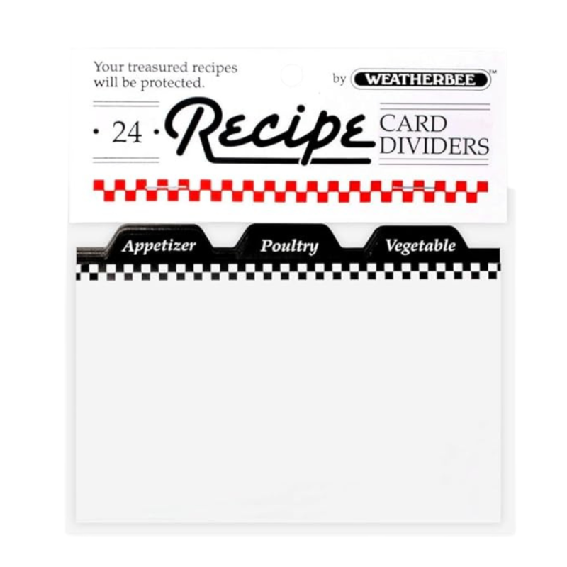 3"x5" Recipe Card Dividers- 24 Pack