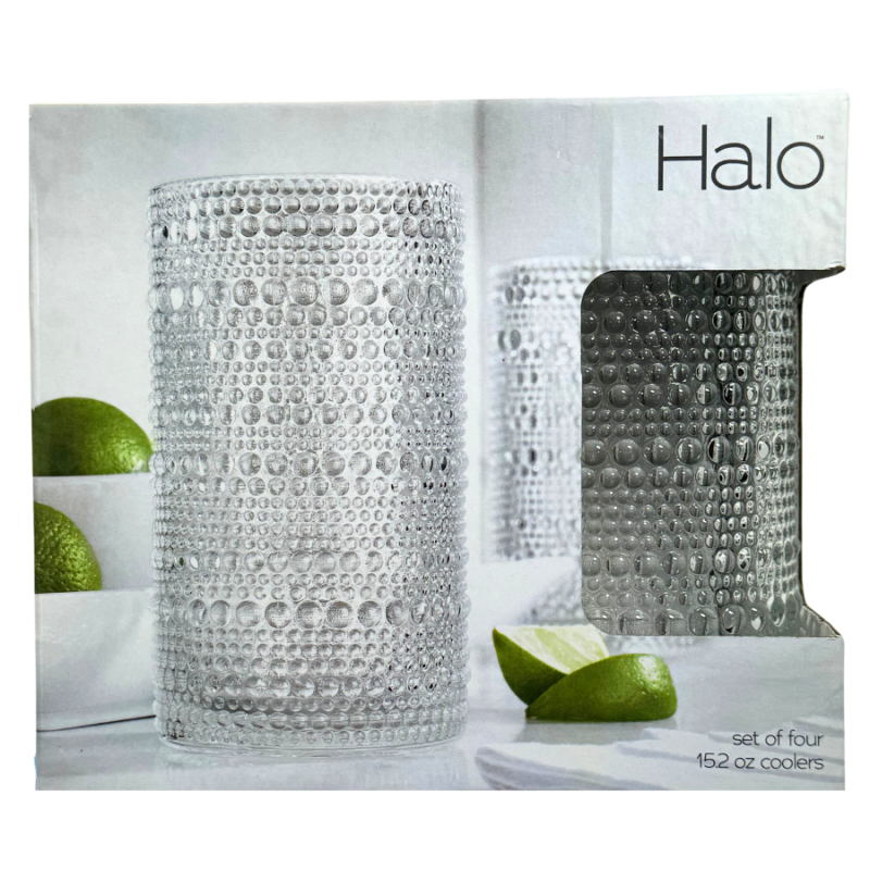 Halo Set of Four 15oz Glasses- Clear