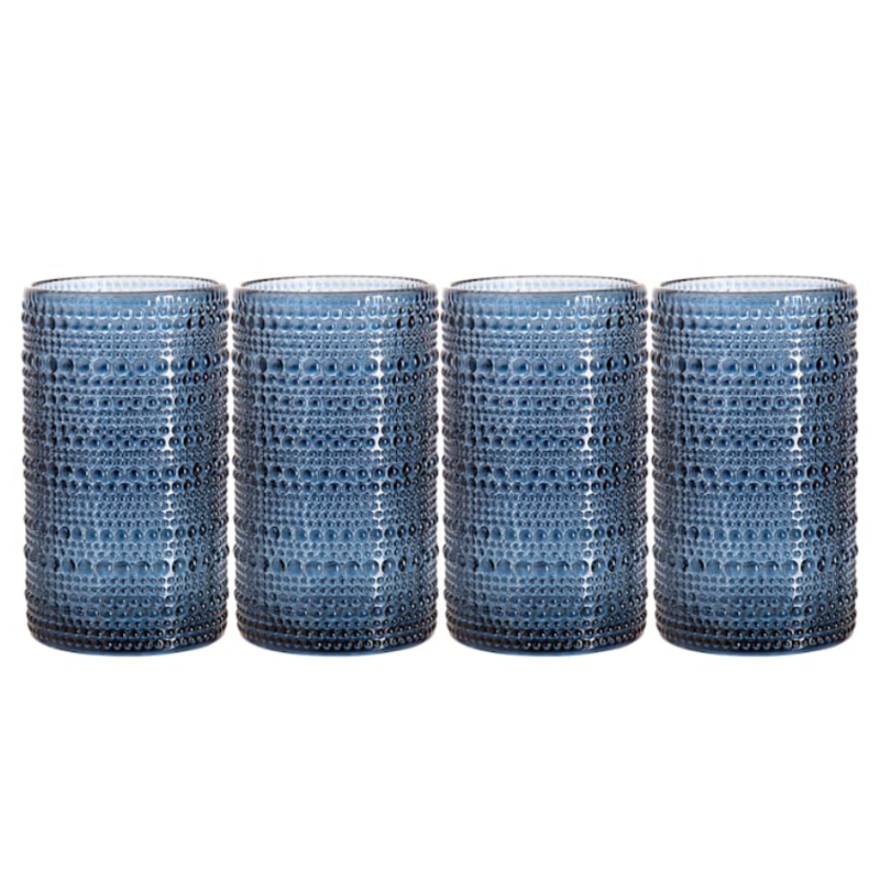 Halo Set of Four 15.2oz Glasses-Blue