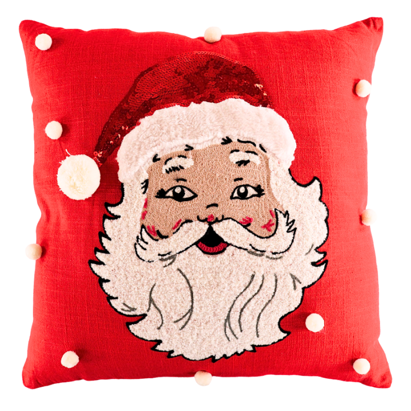 17" Embellished Santa Pillow