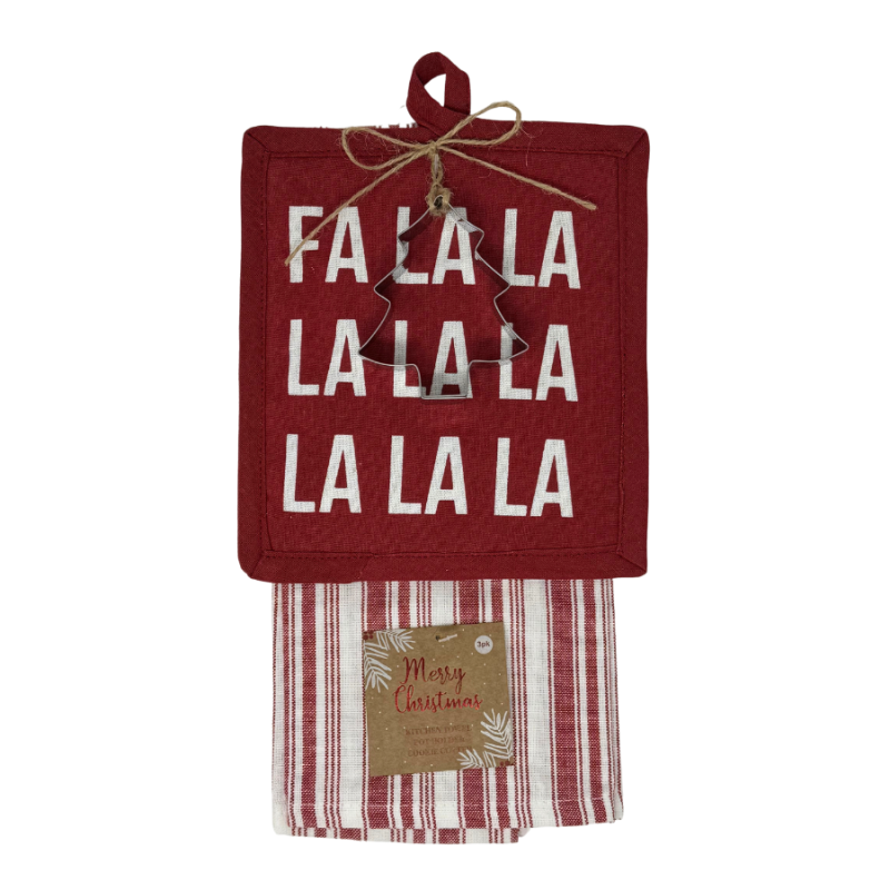 3pc Holiday Kitchen Set- FaLaLa