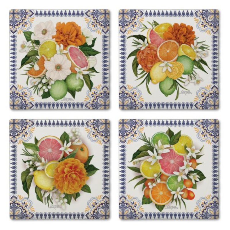 4pk Mediterranean Citrus Coasters