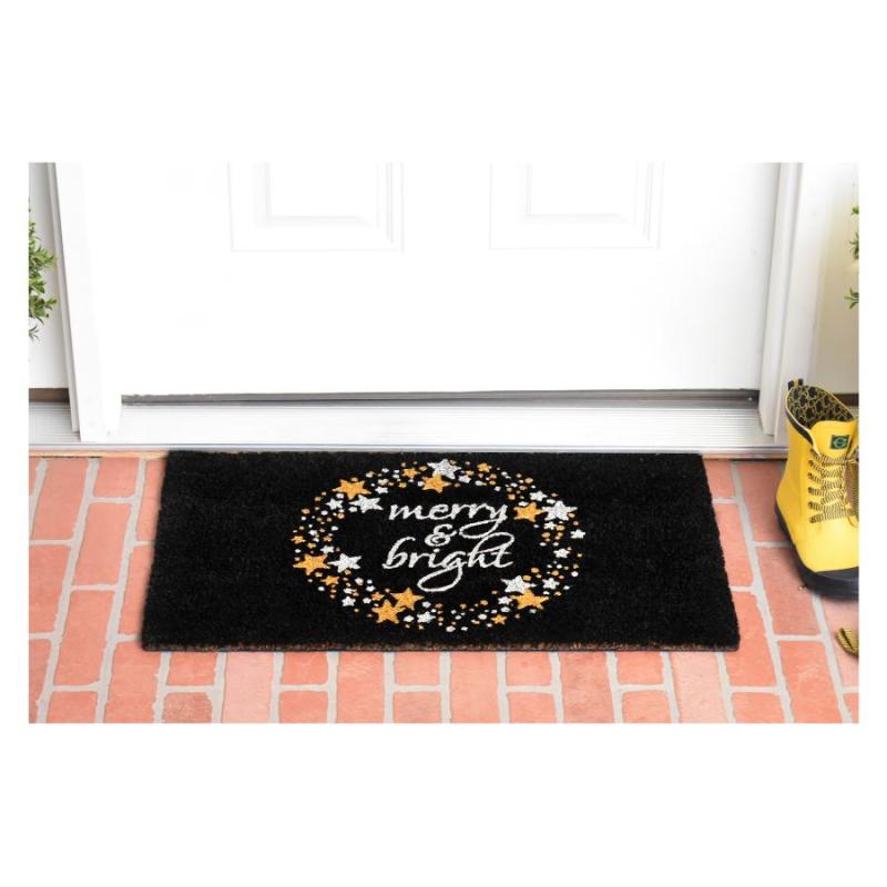 Merry & Bright Star Wreath Doormat