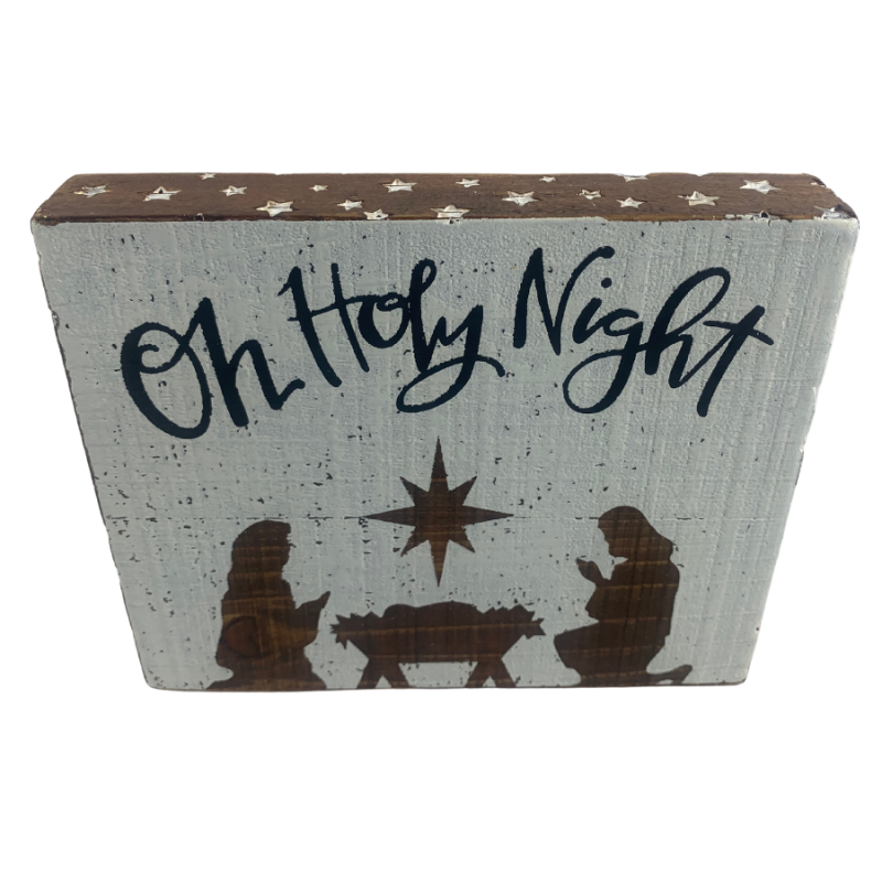 6" Nativity - Oh Holy Night Sign