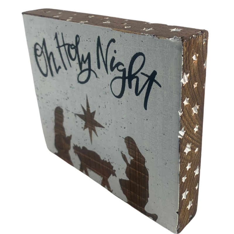 6" Nativity - Oh Holy Night Sign