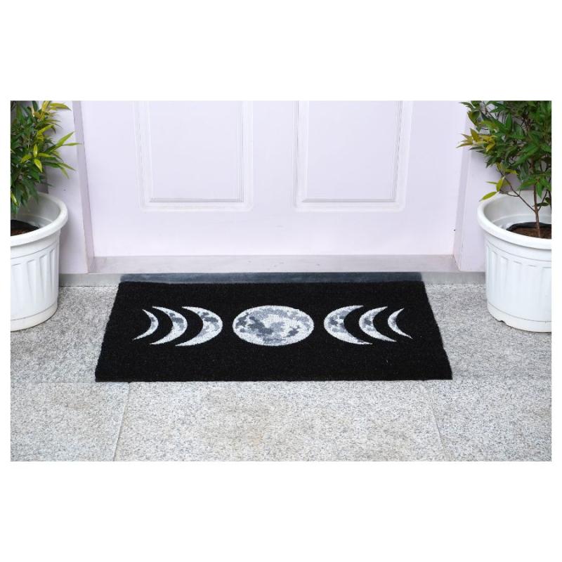 Spooky Moon on Black Doormat