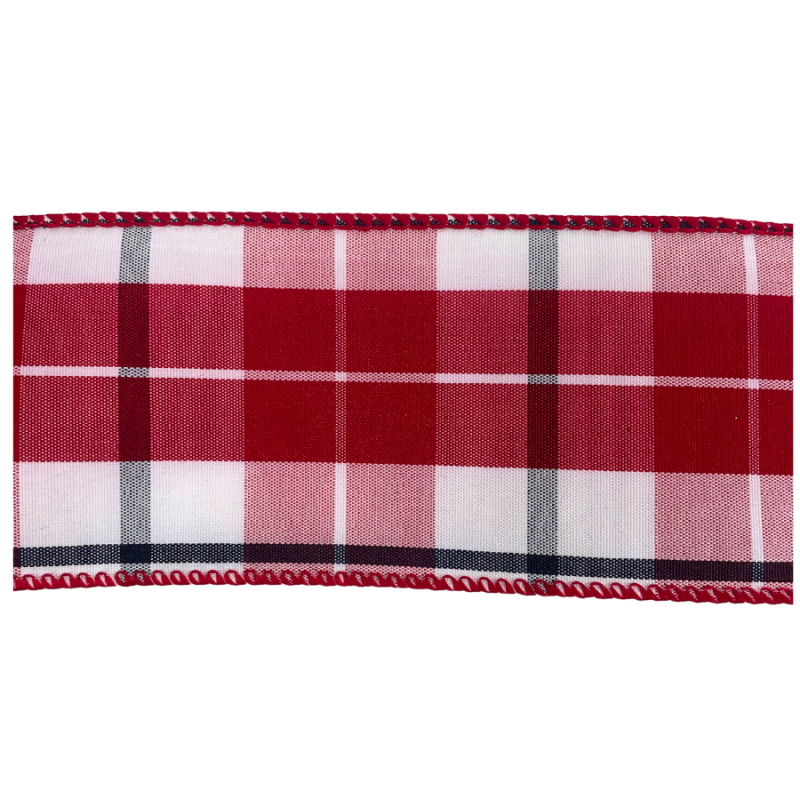 2.5" x 10yd Red Plaid Ribbon