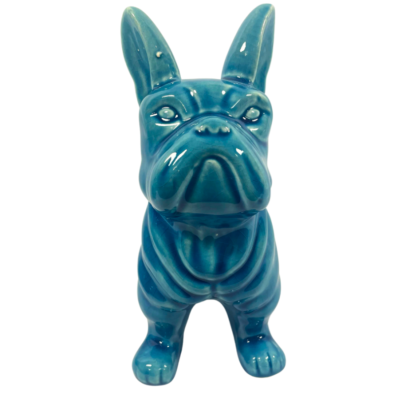 9" Turquoise French Bulldog Figurine