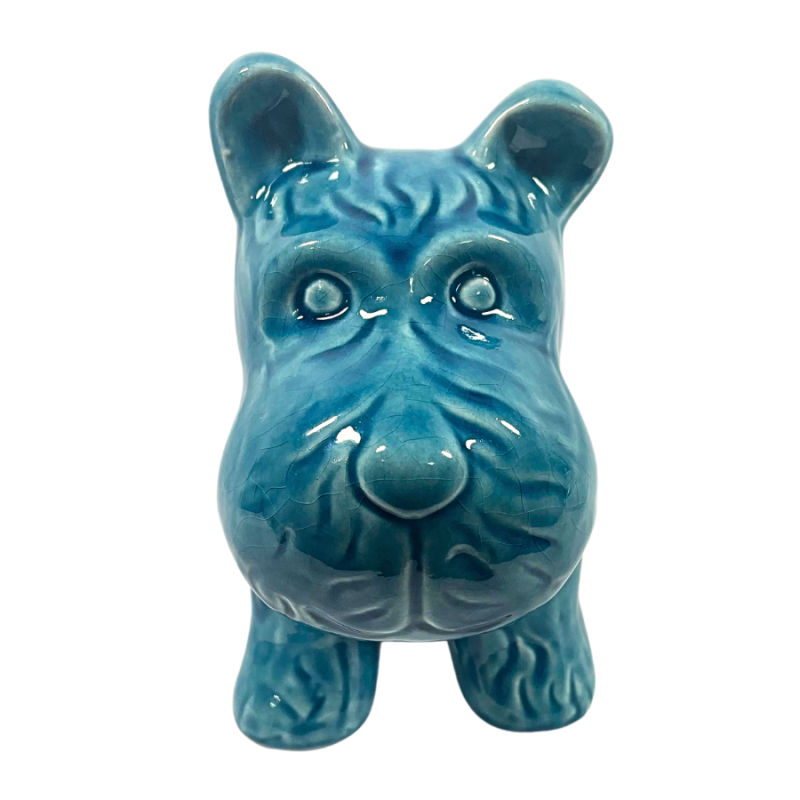 7" Turquoise Ceramic Welsh Terrier Figurine