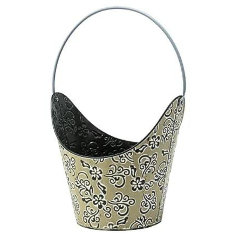 6” Embossed Curved Basket with Handle