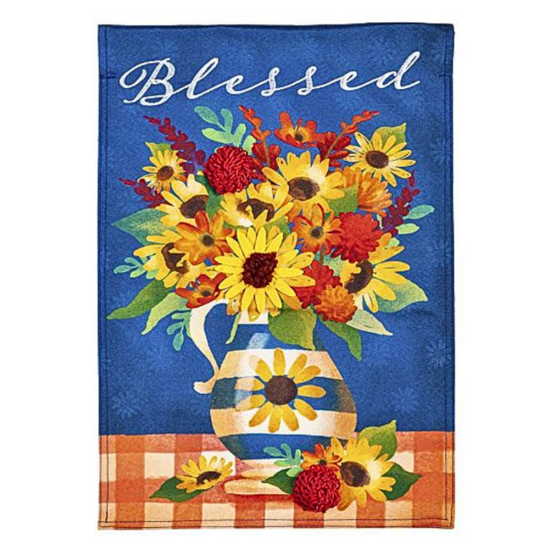 Blessed Fall Floral Arrangement Garden Flag