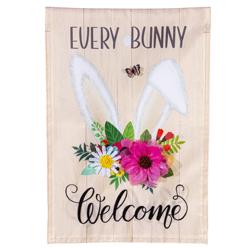 Every Bunny Welcome Applique House Flag