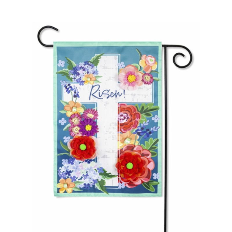 Easter Cross Applique Garden Flag