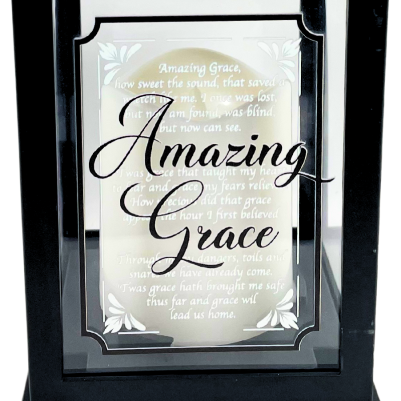 11" Amazing Grace Lantern w/ LED Candle