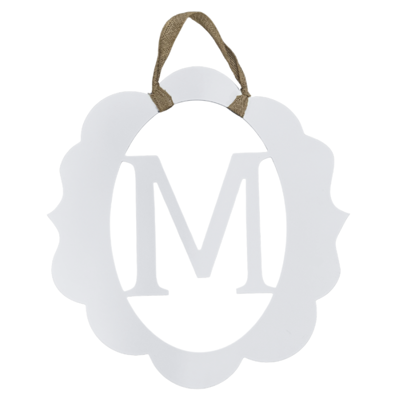 Monogram Quatrefoil M White