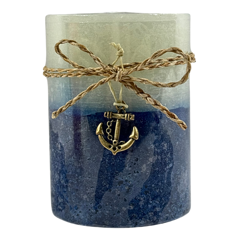 4" Two-Toned Candle with Anchor Charm