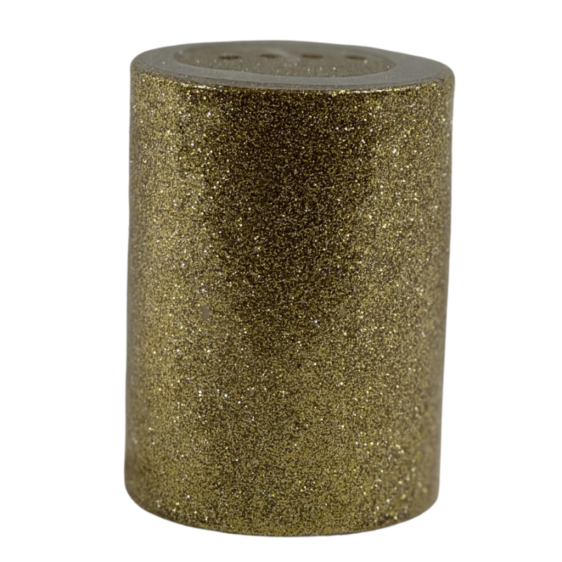 4" Gold Glitter Candle