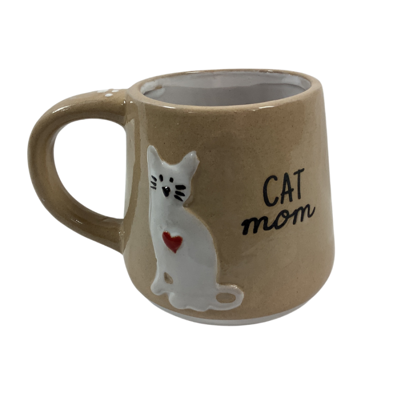 16oz Cat Mom Tan Mug