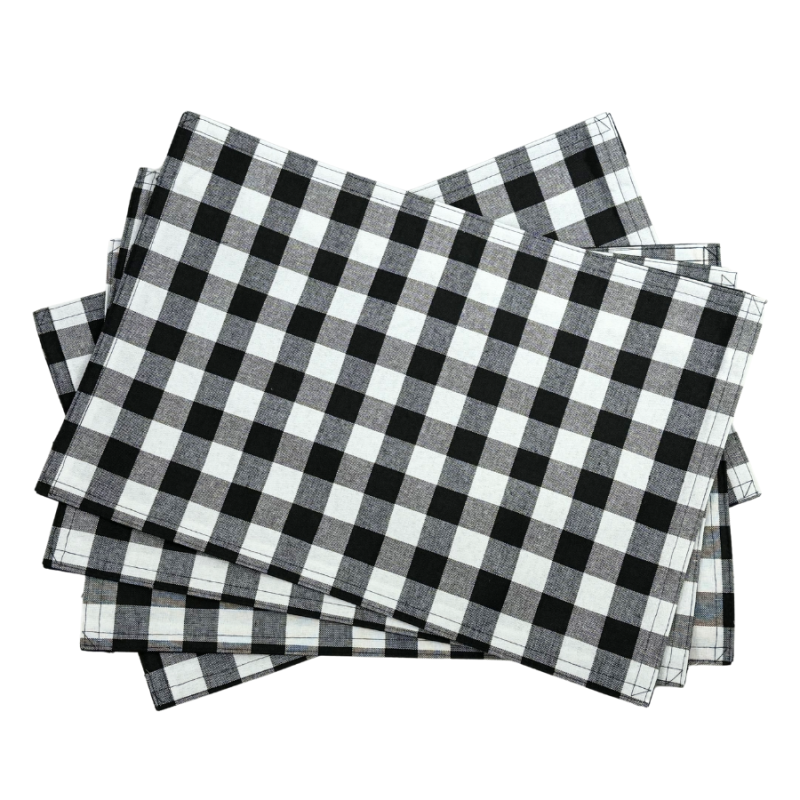 Black and White Checkered Placemat- Pack of 4