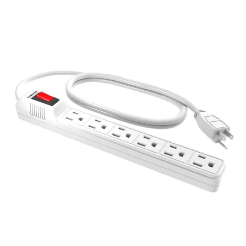 Stanley 3ft | 6-Outlet Power Strip - White