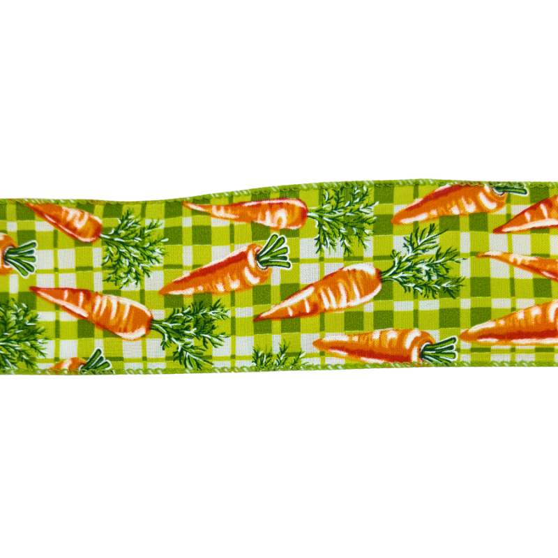 2.5" x10yd Plaid Carrot Ribbon