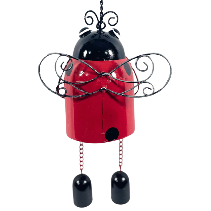 16" Ladybug Birdhouse/Windchime Decor