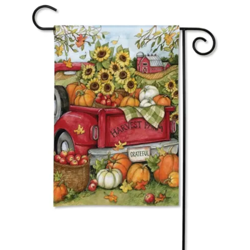 Harvest Farm Truck Garden Flag