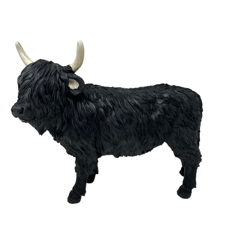 12" Hairy Farm Cow - Black