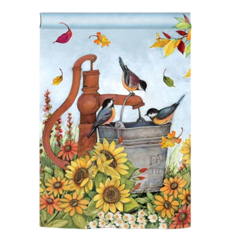 Water Bucket Birds Garden Flag