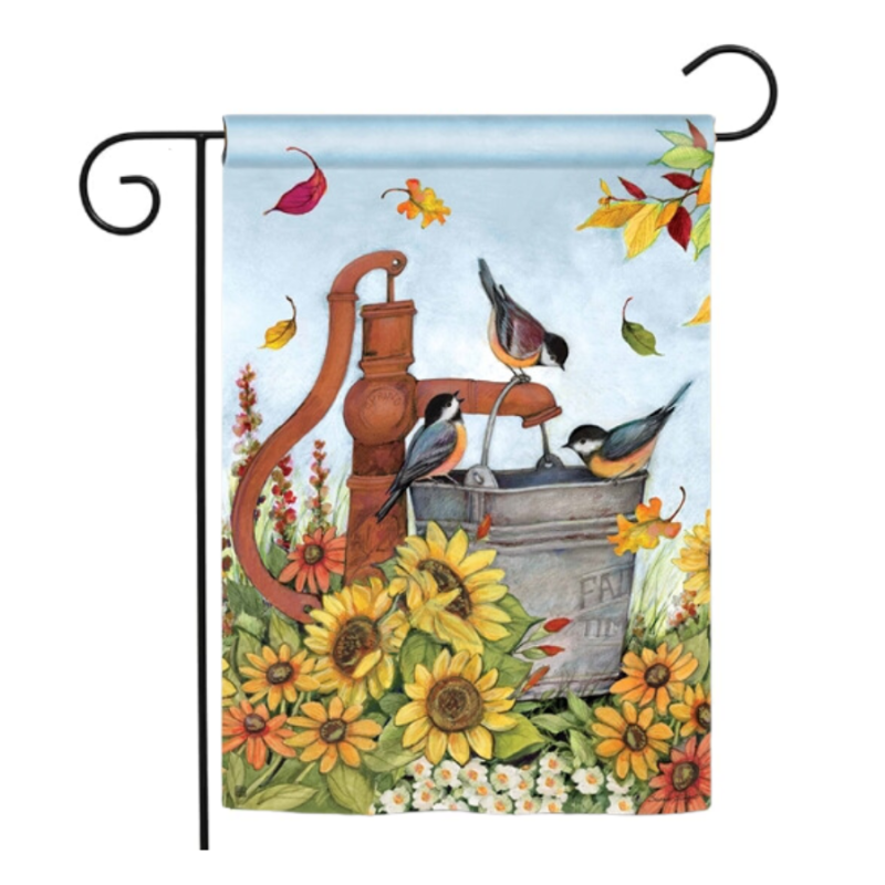 Water Bucket Birds Garden Flag